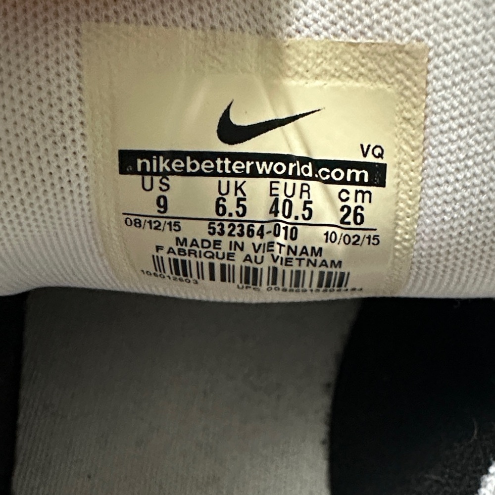 Nike court tour black and white leather shoes 9 - Picture 5 of 7